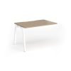Connex Angled 1200 x 800 x 725mm Single Add On Bay - White Frame / Kendal Oak Top - ACO128-AB-WH-KO