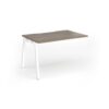 Connex Angled 1200 x 800 x 725mm Single Add On Bay - White Frame / Nebraska Oak Top - ACO128-AB-WH-NO