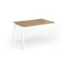 Connex Angled 1200 x 800 x 725mm Single Add On Bay - White Frame / Oak Top - ACO128-AB-WH-O