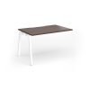 Connex Angled 1200 x 800 x 725mm Single Add On Bay - White Frame / Walnut Top - ACO128-AB-WH-W