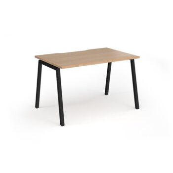 Connex Angled 1200 x 800 x 725mm Single Desk - Black Frame / Beech Top - ACO128-K-B