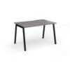 Connex Angled 1200 x 800 x 725mm Single Desk - Black Frame / Grey Oak Top - ACO128-K-GO
