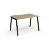 Connex Angled 1200 x 800 x 725mm Single Desk - Black Frame / Kendal Oak Top - ACO128-K-KO