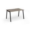 Connex Angled 1200 x 800 x 725mm Single Desk - Black Frame / Nebraska Oak Top - ACO128-K-NO