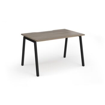 Connex Angled 1200 x 800 x 725mm Single Desk - Black Frame / Nebraska Oak Top - ACO128-K-NO
