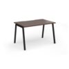 Connex Angled 1200 x 800 x 725mm Single Desk - Black Frame / Walnut Top - ACO128-K-W