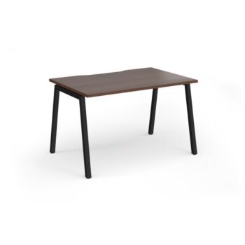 Connex Angled 1200 x 800 x 725mm Single Desk - Black Frame / Walnut Top - ACO128-K-W