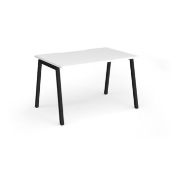 Connex Angled 1200 x 800 x 725mm Single Desk - Black Frame / White Top - ACO128-K-WH