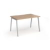 Connex Angled 1200 x 800 x 725mm Single Desk - Silver Frame / Beech Top - ACO128-S-B