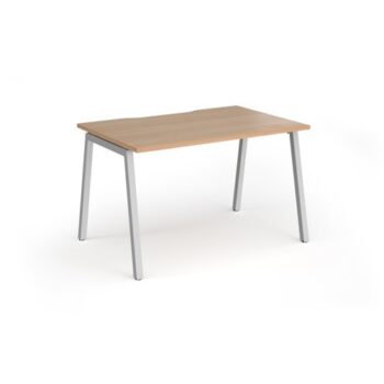 Connex Angled 1200 x 800 x 725mm Single Desk - Silver Frame / Beech Top - ACO128-S-B