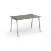 Connex Angled 1200 x 800 x 725mm Single Desk - Silver Frame / Grey Oak Top - ACO128-S-GO