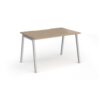 Connex Angled 1200 x 800 x 725mm Single Desk - Silver Frame / Kendal Oak Top - ACO128-S-KO