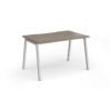Connex Angled 1200 x 800 x 725mm Single Desk - Silver Frame / Nebraska Oak Top - ACO128-S-NO