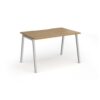 Connex Angled 1200 x 800 x 725mm Single Desk - Silver Frame / Oak Top - ACO128-S-O