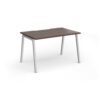 Connex Angled 1200 x 800 x 725mm Single Desk - Silver Frame / Walnut Top - ACO128-S-W