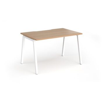 Connex Angled 1200 x 800 x 725mm Single Desk - White Frame / Beech Top - ACO128-WH-B