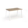 Connex Angled 1200 x 800 x 725mm Single Desk - White Frame / Kendal Oak Top - ACO128-WH-KO