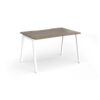 Connex Angled 1200 x 800 x 725mm Single Desk - White Frame / Nebraska Oak Top - ACO128-WH-NO