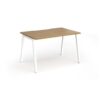 Connex Angled 1200 x 800 x 725mm Single Desk - White Frame / Oak Top - ACO128-WH-O