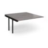 Connex Angled 1400 x 1600 x 725mm Back to Back Add On Bay - Black Frame / Grey Oak Top - ACO1416-AB-K-GO