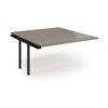 Connex Angled 1400 x 1600 x 725mm Back to Back Add On Bay - Black Frame / Nebraska Oak Top - ACO1416-AB-K-NO