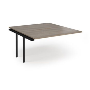 Connex Angled 1400 x 1600 x 725mm Back to Back Add On Bay - Black Frame / Nebraska Oak Top - ACO1416-AB-K-NO
