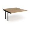 Connex Angled 1400 x 1600 x 725mm Back to Back Add On Bay - Black Frame / Oak Top - ACO1416-AB-K-O