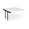 Connex Angled 1400 x 1600 x 725mm Back to Back Add On Bay - Black Frame / White Top - ACO1416-AB-K-WH
