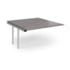 Connex Angled 1400 x 1600 x 725mm Back to Back Add On Bay - Silver Frame / Grey Oak Top - ACO1416-AB-S-GO