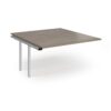 Connex Angled 1400 x 1600 x 725mm Back to Back Add On Bay - Silver Frame / Nebraska Oak Top - ACO1416-AB-S-NO