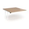 Connex Angled 1400 x 1600 x 725mm Back to Back Add On Bay - White Frame / Beech Top - ACO1416-AB-WH-B