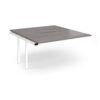 Connex Angled 1400 x 1600 x 725mm Back to Back Add On Bay - White Frame / Grey Oak Top - ACO1416-AB-WH-GO