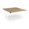Connex Angled 1400 x 1600 x 725mm Back to Back Add On Bay - White Frame / Oak Top - ACO1416-AB-WH-O