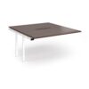 Connex Angled 1400 x 1600 x 725mm Back to Back Add On Bay - White Frame / Walnut Top - ACO1416-AB-WH-W