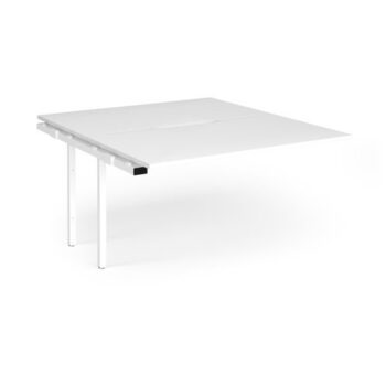 Connex Angled 1400 x 1600 x 725mm Back to Back Add On Bay - White Frame / White Top - ACO1416-AB-WH-WH