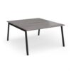 Connex Angled 1400 x 1600 x 725mm Back to Back Desk ( 2 x 1400mm ) - Black Frame / Grey Oak Top - ACO1416-K-GO