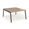 Connex Angled 1400 x 1600 x 725mm Back to Back Desk ( 2 x 1400mm ) - Black Frame / Kendal Oak Top - ACO1416-K-KO