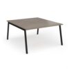 Connex Angled 1400 x 1600 x 725mm Back to Back Desk ( 2 x 1400mm ) - Black Frame / Nebraska Oak Top - ACO1416-K-NO