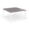 Connex Angled 1400 x 1600 x 725mm Back to Back Desk ( 2 x 1400mm ) - White Frame / Grey Oak Top - ACO1416-WH-GO