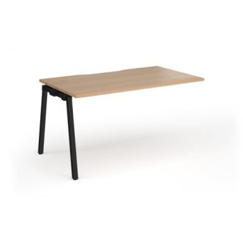 Connex Angled 1400 x 800 x 725mm Single Add On Bay - Black Frame / Beech Top - ACO148-AB-K-B