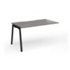 Connex Angled 1400 x 800 x 725mm Single Add On Bay - Black Frame / Grey Oak Top - ACO148-AB-K-GO