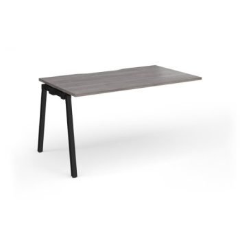 Connex Angled 1400 x 800 x 725mm Single Add On Bay - Black Frame / Grey Oak Top - ACO148-AB-K-GO