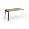 Connex Angled 1400 x 800 x 725mm Single Add On Bay - Black Frame / Kendal Oak Top - ACO148-AB-K-KO