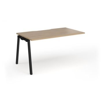 Connex Angled 1400 x 800 x 725mm Single Add On Bay - Black Frame / Kendal Oak Top - ACO148-AB-K-KO