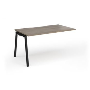 Connex Angled 1400 x 800 x 725mm Single Add On Bay - Black Frame / Nebraska Oak Top - ACO148-AB-K-NO