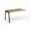 Connex Angled 1400 x 800 x 725mm Single Add On Bay - Black Frame / Oak Top - ACO148-AB-K-O