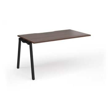 Connex Angled 1400 x 800 x 725mm Single Add On Bay - Black Frame / Walnut Top - ACO148-AB-K-W