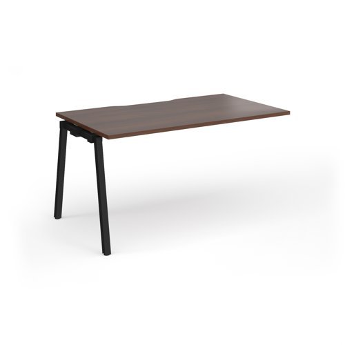 Connex Angled 1400 x 800 x 725mm Single Add On Bay - Black Frame / Walnut Top - ACO148-AB-K-W