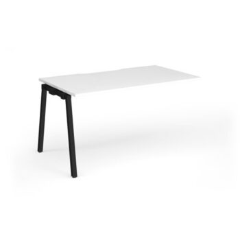 Connex Angled 1400 x 800 x 725mm Single Add On Bay - Black Frame / White Top - ACO148-AB-K-WH