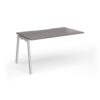 Connex Angled 1400 x 800 x 725mm Single Add On Bay - Silver Frame / Grey Oak Top - ACO148-AB-S-GO